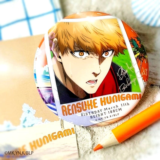 Blue Lock Seaside Flyer Motif Can Badge Rensuke Kunigami (Reissue) [NEW]