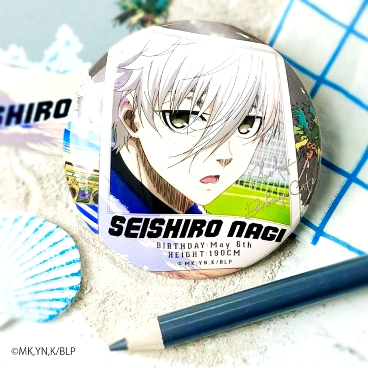 Blue Lock Seaside Flyer Motif Can Badge Seishiro Nagi (Reissue) [NEW]