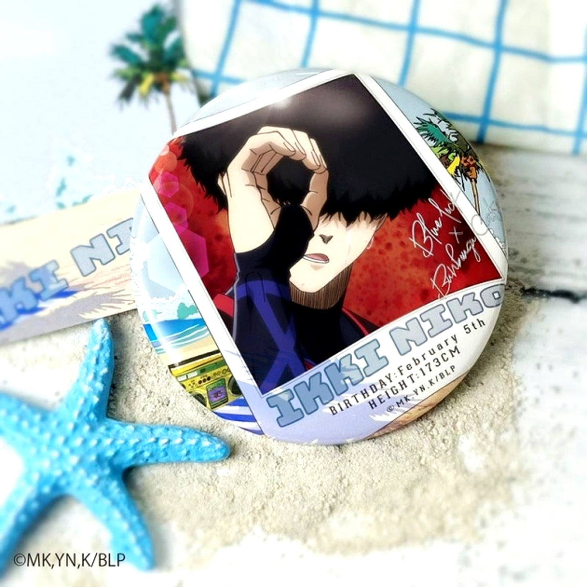 Blue Lock Seaside Flyer Motif Can Badge Ikki Niko (Reissue) [NEW]