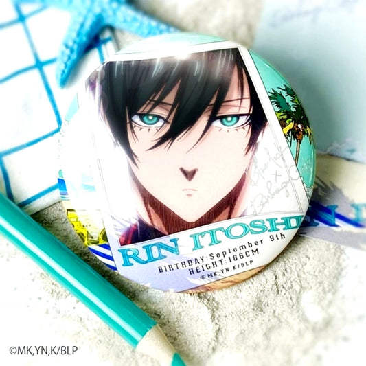 Blue Lock Seaside Flyer Motif Can Badge Rin Itoshi (Reissue) [NEW]