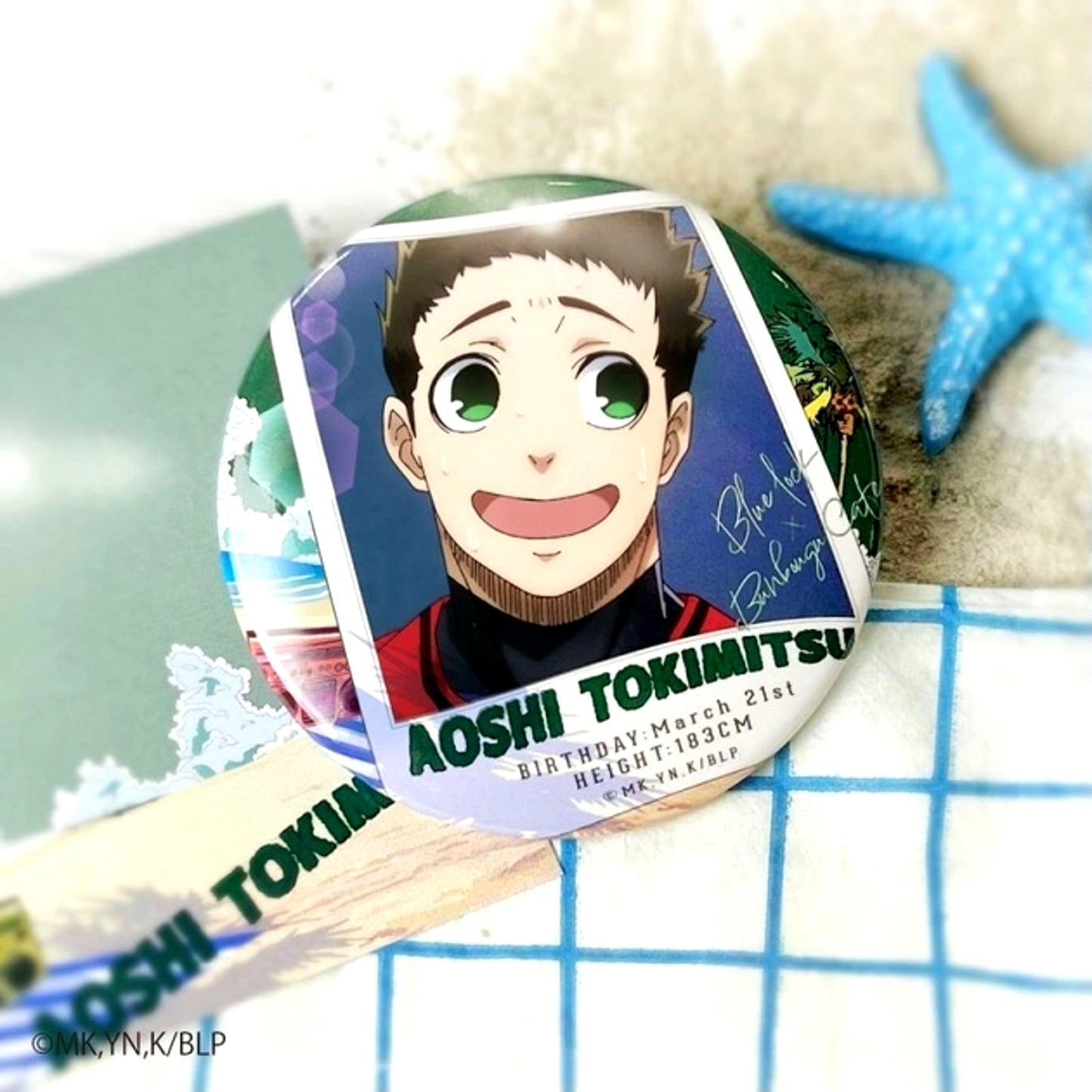Blue Lock Seaside Flyer Motif Can Badge Aoshi Tokimitsu (Reissue) [NEW]