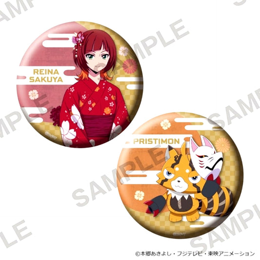 DIGIMON BEATBREAK Big Sparkle Can Badge Set of 2 Festival Ver. Rena Sakuya & Pristimon [NEW]