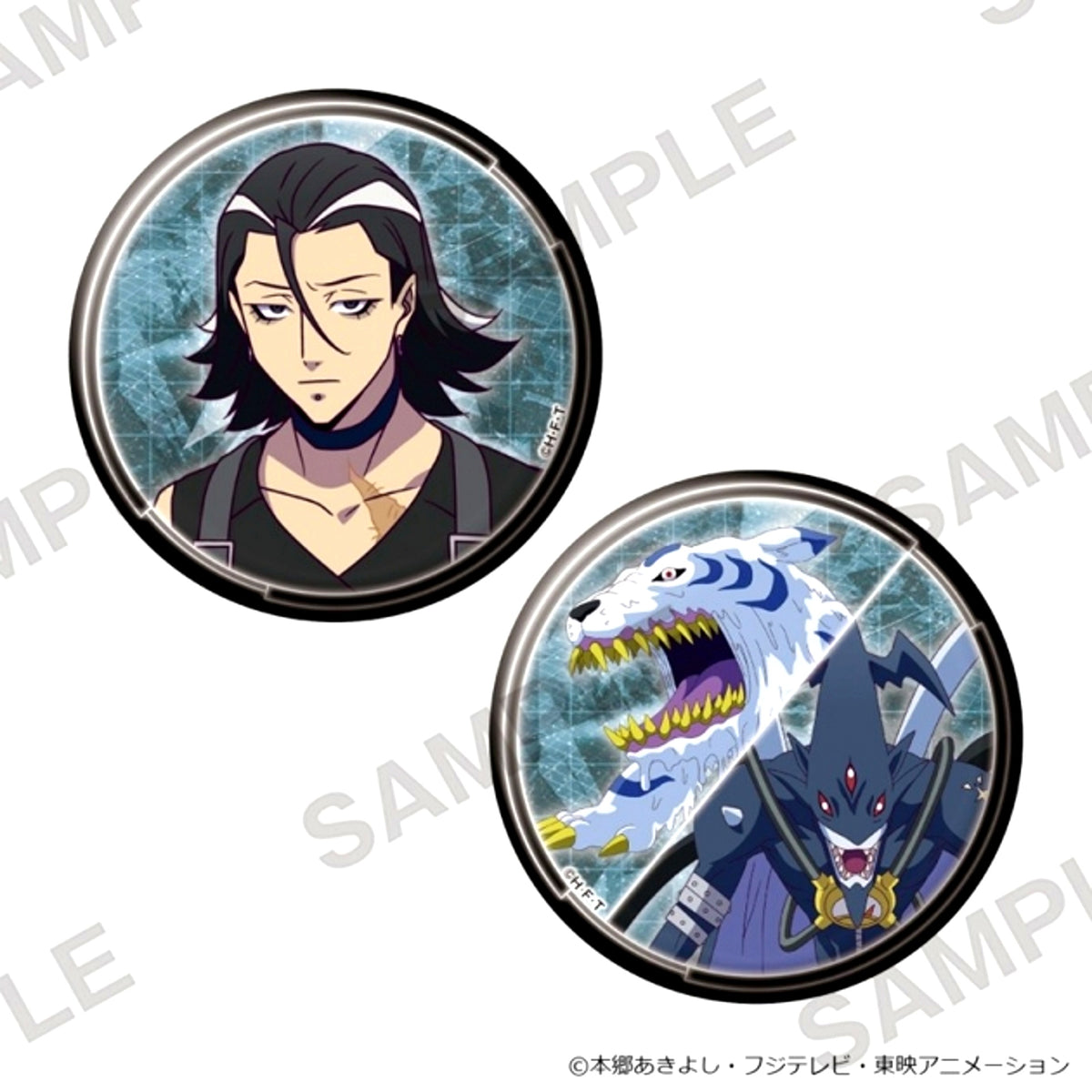 DIGIMON BEATBREAK Big Sparkle Can Badge Set of 2 Soji Kuroshio & MarineDevimon & Splashmon [NEW]
