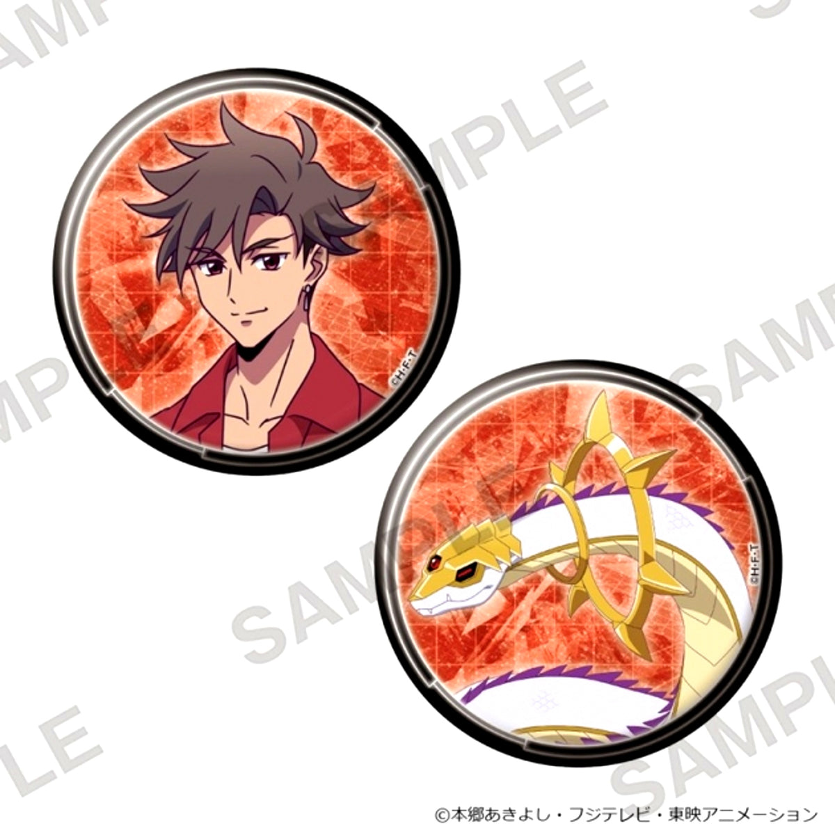 DIGIMON BEATBREAK Big Sparkle Can Badge Set of 2 Asuka Tenma & HeliosBoarmon [NEW]
