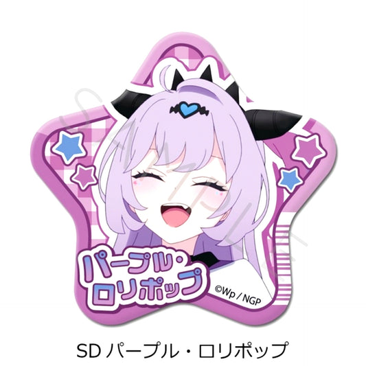 Anime NEEDY GIRL OVERDOSE Vol.2 Star-Shaped Can Badge SD (Purple Lollipop) [NEW]