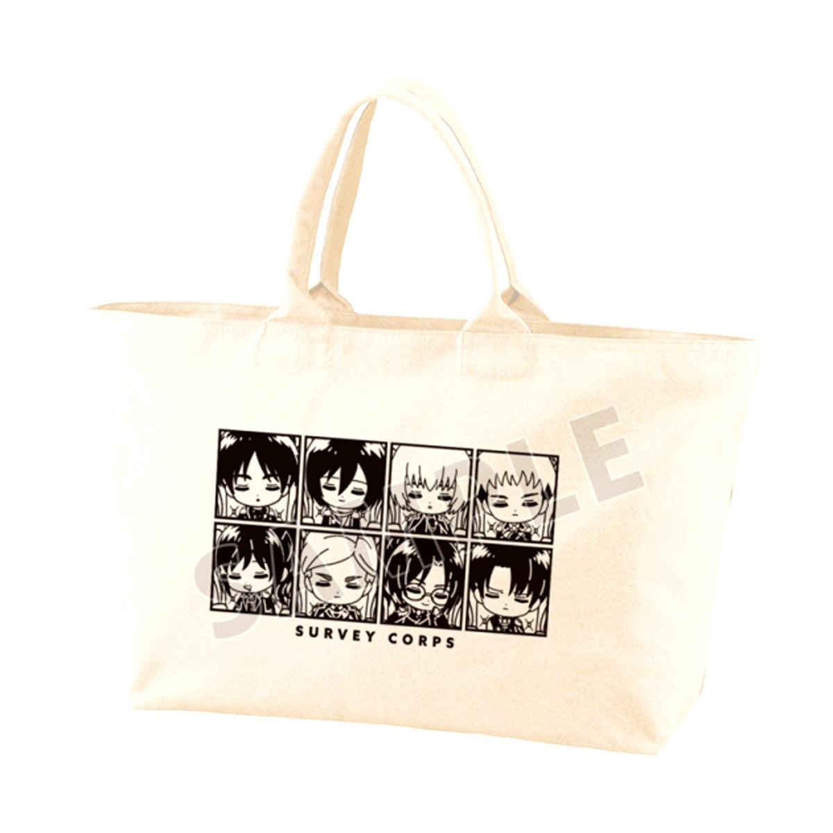 TV Anime Attack on Titan Group Chibi Character Dreaming Throne ver. BIG Zip Tote Bag [NEW]