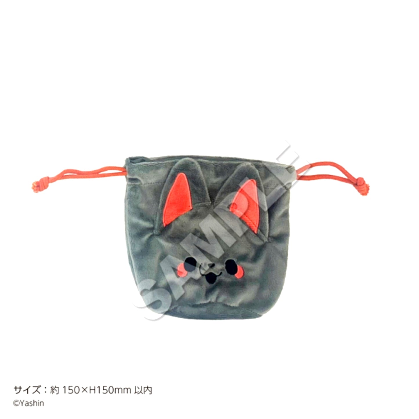 Kamisama Kitsune to Salaryman Face Drawstring Pouch Kuro [NEW]