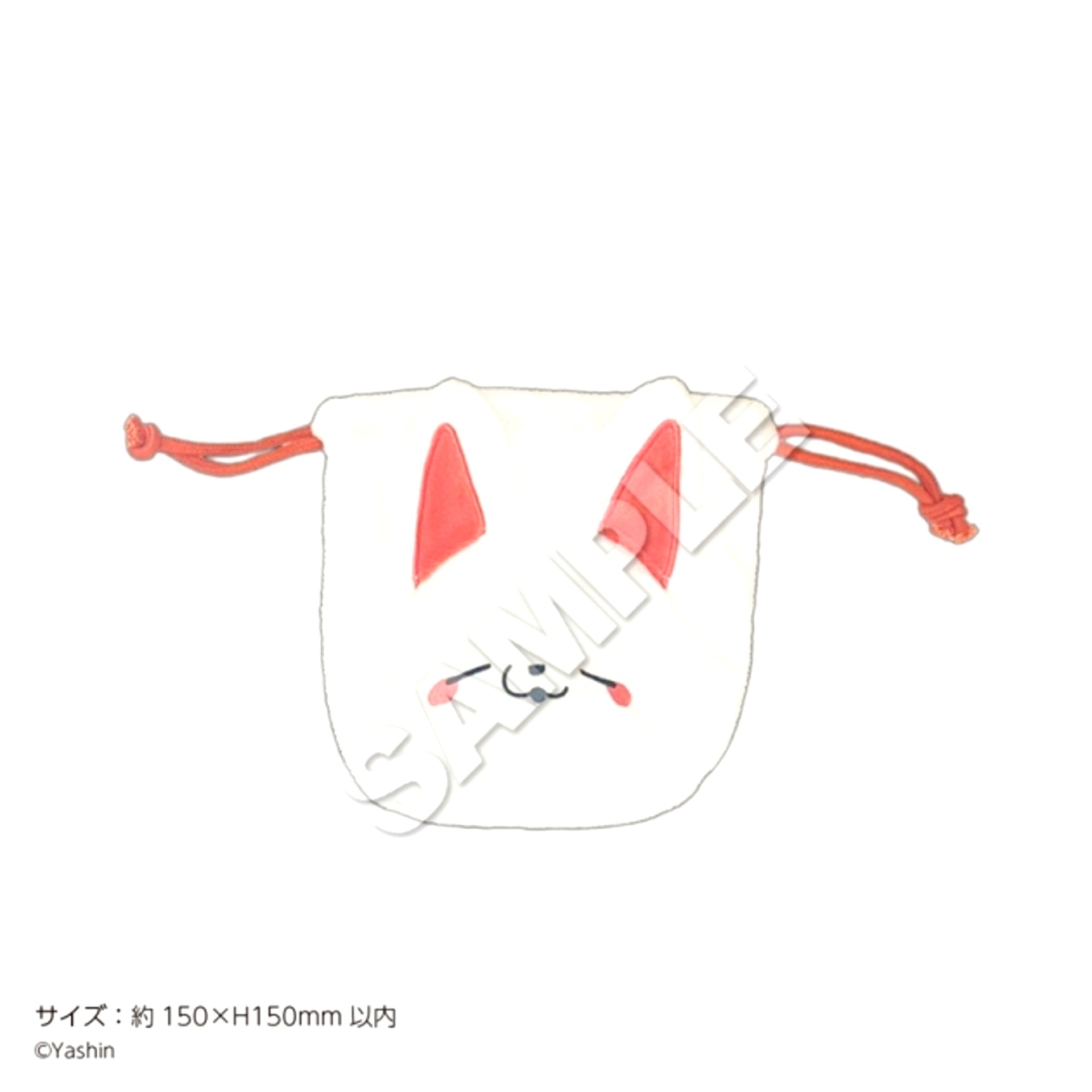 Kamisama Kitsune to Salaryman Face Drawstring Pouch Shiro [NEW]
