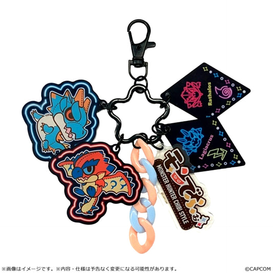 Monster Hunter Mon-Defo Jara Jara Acrylic Keychain Rathalos & Lagiacrus [NEW]