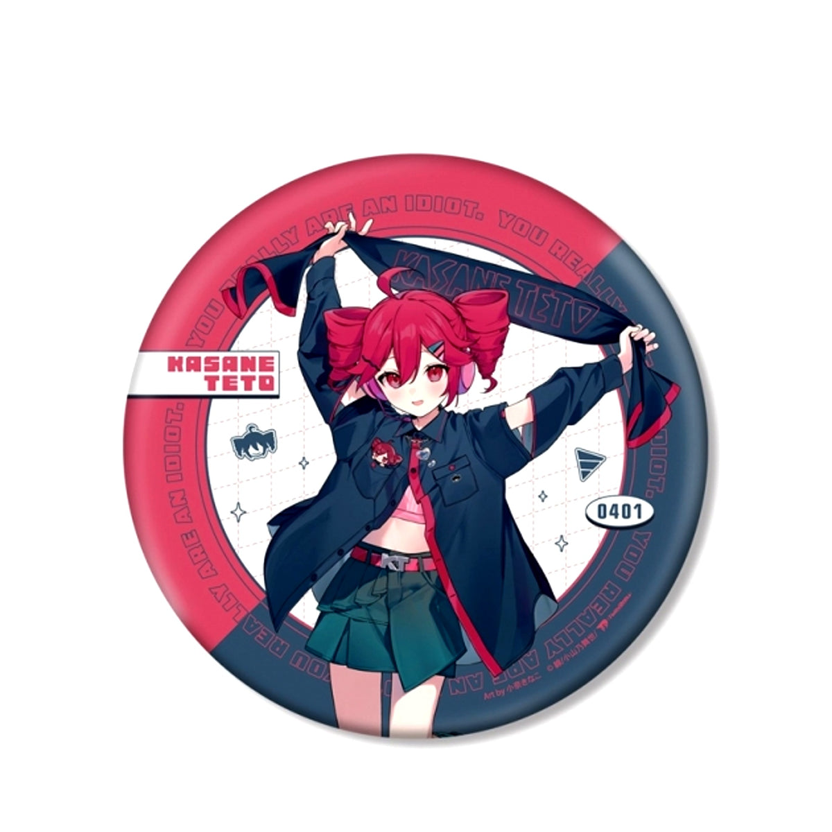 Kasane Teto Newly Drawn Kasane Teto Motif Jacket ver. Art by Kona Kinako BIG Can Badge (Reissue) [NEW]