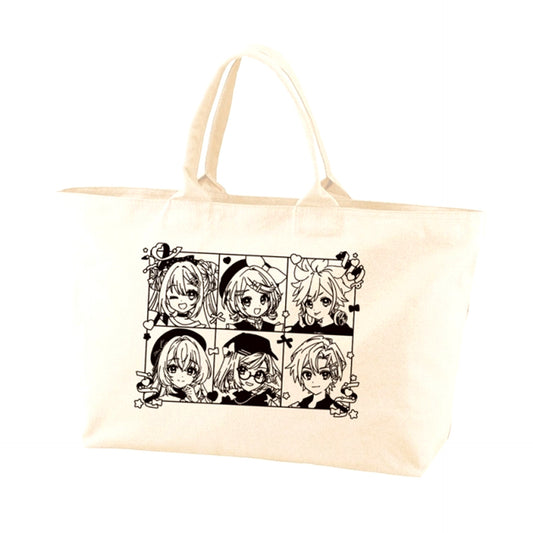 Hatsune Miku Newly Drawn Group Casual Clothes ver. Art by Kunoo BIG Zip Tote Bag (Reissue) [NEW]