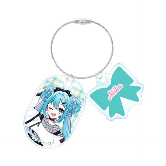 Hatsune Miku Newly Drawn Hatsune Miku Casual Clothes ver. Art by Kunoo Double Wire Acrylic Keychain (Reissue) [NEW]