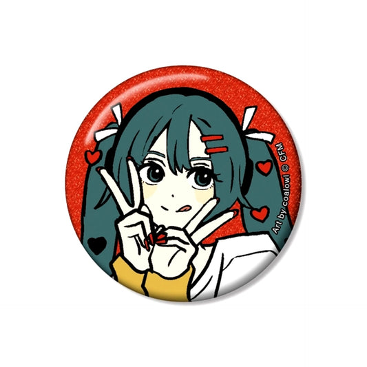 Hatsune Miku Newly Drawn Hatsune Miku Heart ver. Art by coalowl Glitter Button ver.A Goods - Badge Resale [NEW]