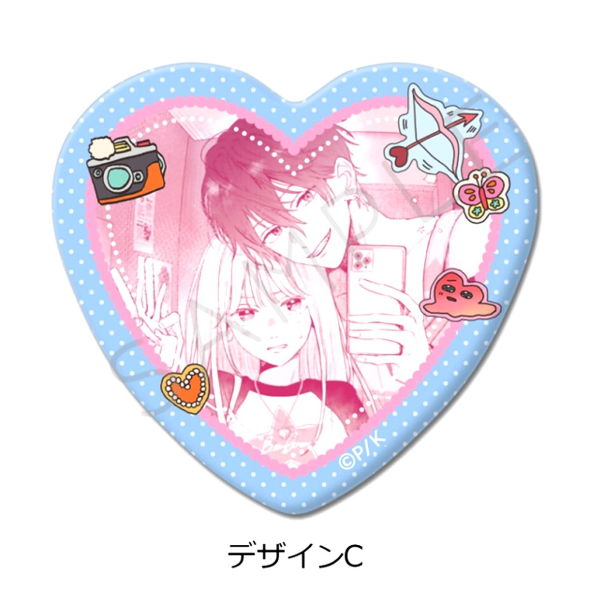 Tokoton Kuzu na Watarase na noni Heart-Shaped Can Badge Design C [NEW]