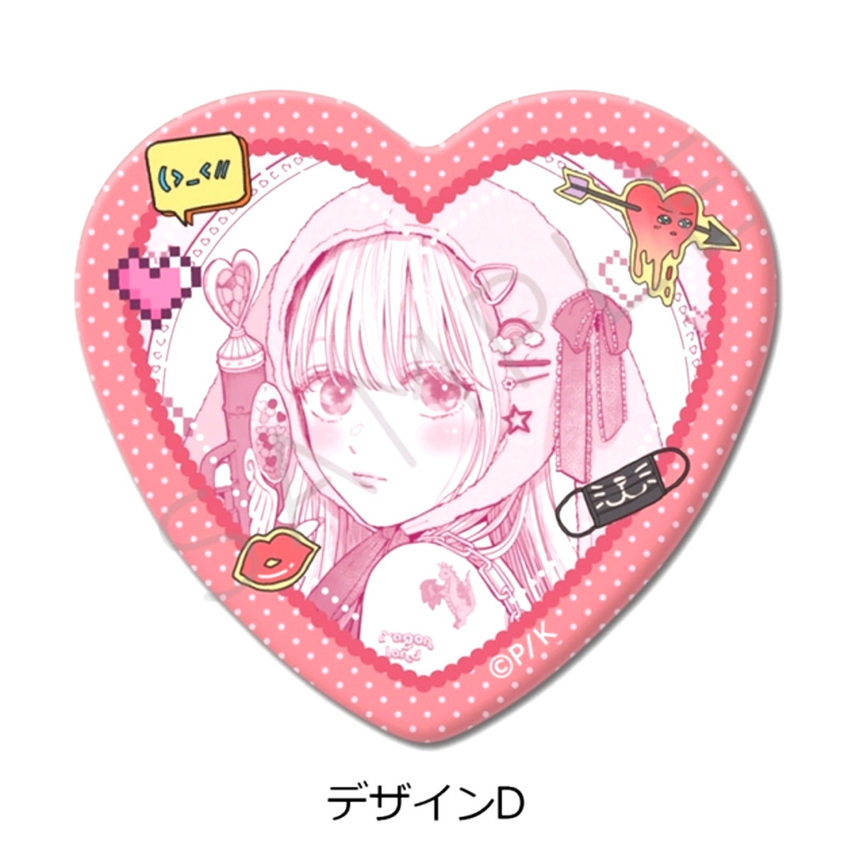 Tokoton Kuzu na Watarase na noni Heart-Shaped Can Badge Design D [NEW]