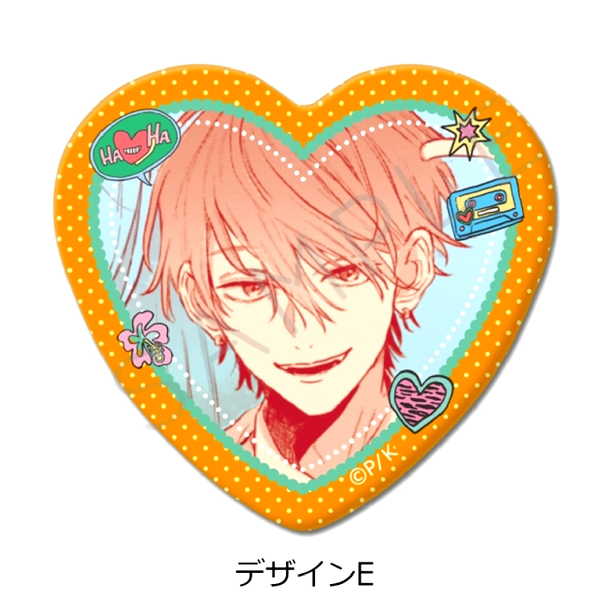 Tokoton Kuzu na Watarase na noni Heart-Shaped Can Badge Design E [NEW]