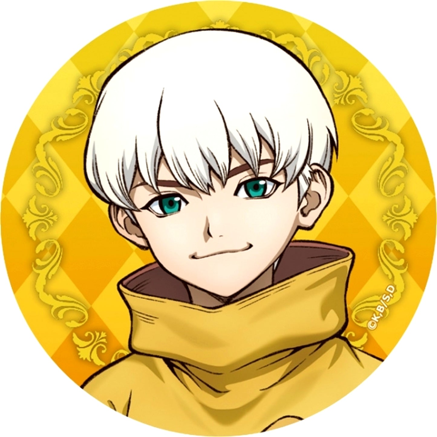 Dr.STONE Jewelry Buttons Set Ukyo Saionji Goods - Badge Newly Drawn [NEW]