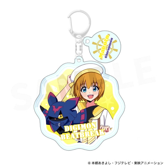 DIGIMON BEATBREAK Acrylic Keychain with Charm Makoto & Kiropumon (Marine Look ver.) [NEW]