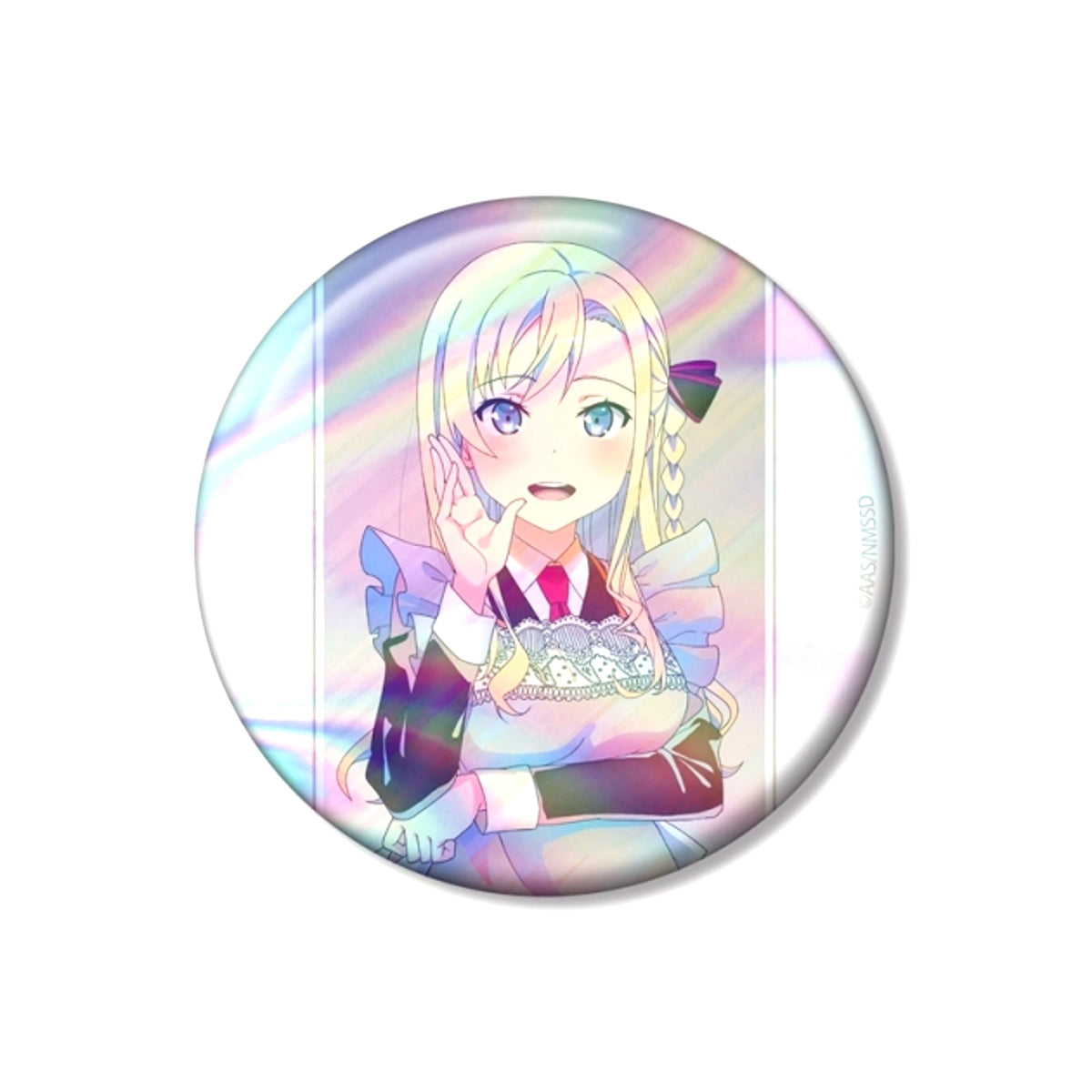 High School Fleet the Movie Newly Drawn Wilhelmina Uniform Apron ver. Ani-Art clear label Vol.3 75mm Aurora Can Badge [NEW]