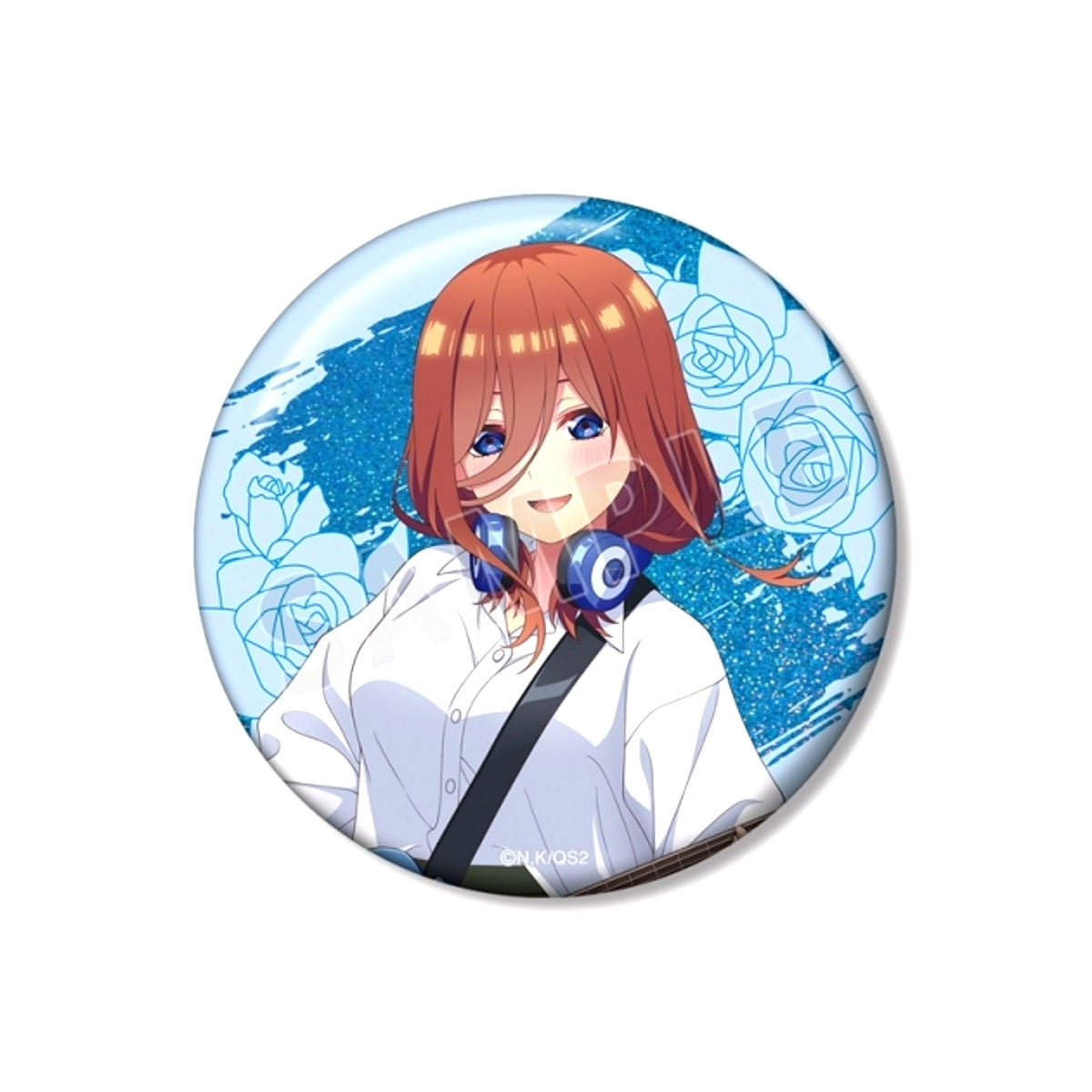The Quintessential Quintuplets: Operation Quintuplets Newly Drawn Miku Nakano Guitar Musical Performance ver. 75mm Hologram Button Goods - Badge [NEW]