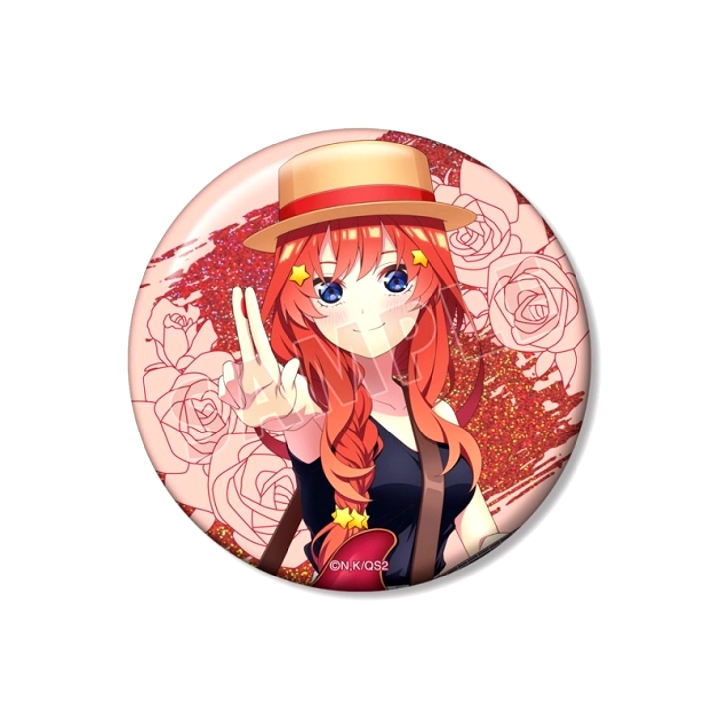 The Quintessential Quintuplets: Operation Quintuplets Newly Drawn Itsuki Nakano Guitar Musical Performance ver. 75mm Hologram Button Goods - Badge [NEW]