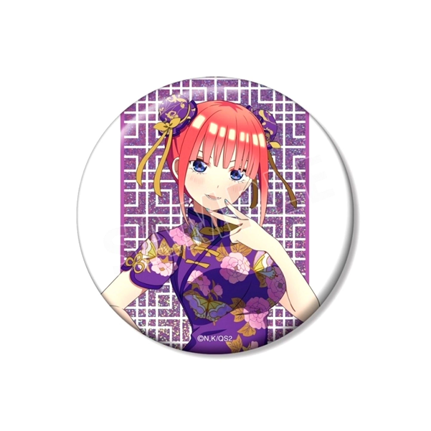 The Quintessential Quintuplets: Operation Quintuplets Newly Drawn Nino Nakano China Dress ver. 75mm Hologram Button Goods - Badge [NEW]