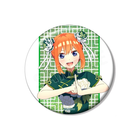The Quintessential Quintuplets: Operation Quintuplets Newly Drawn Yotsuba Nakano China Dress ver. 75mm Hologram Button Goods - Badge [NEW]