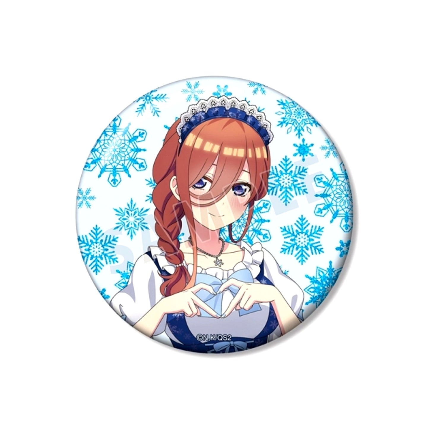 The Quintessential Quintuplets: Operation Quintuplets Newly Drawn Miku Nakano Snow Maid ver. 75mm Glitter Button Goods - Badge [NEW]