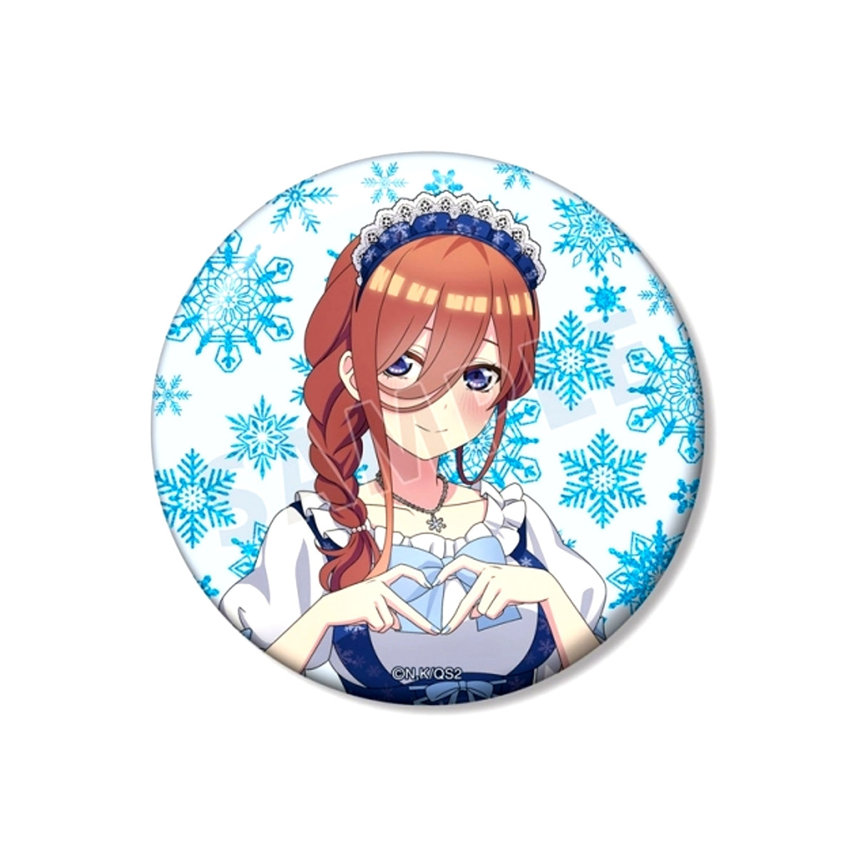 The Quintessential Quintuplets: Operation Quintuplets Newly Drawn Miku Nakano Snow Maid ver. 75mm Glitter Button Goods - Badge [NEW]