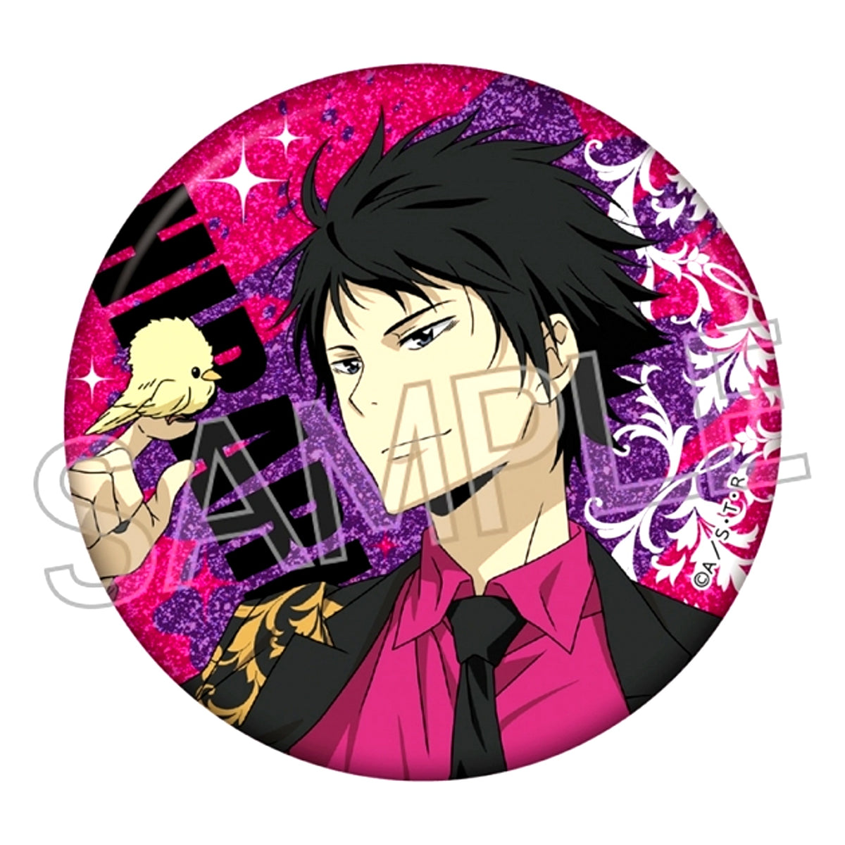 TV Anime Katekyo Hitman Reborn! Nero e Magenta Glitter Can Badge Kyoya Hibari (10 Years Later) [NEW]