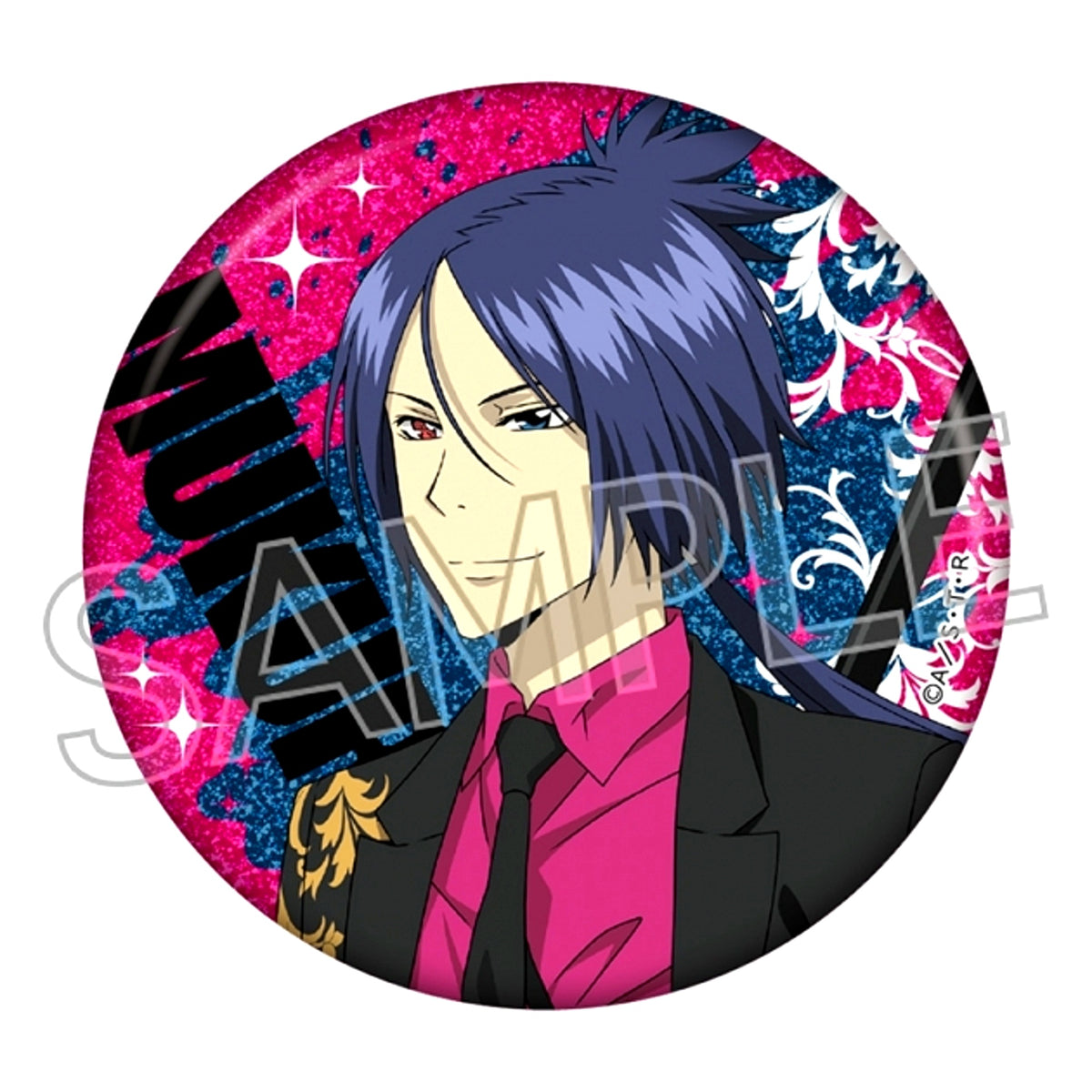 TV Anime Katekyo Hitman Reborn! Nero e Magenta Glitter Can Badge Mukuro Rokudo (10 Years Later) [NEW]