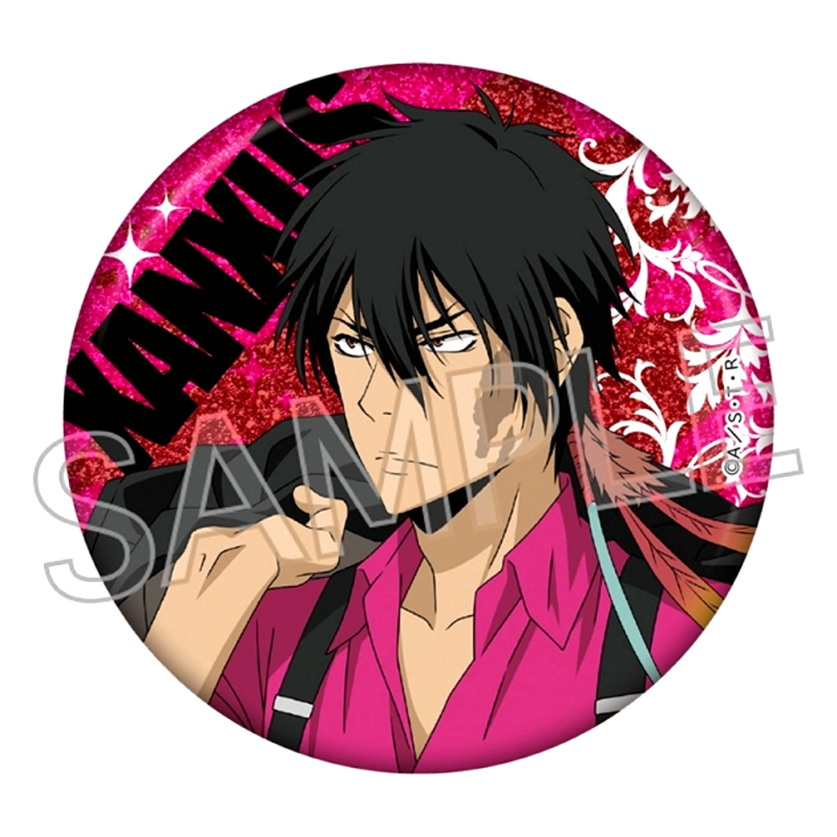 TV Anime Katekyo Hitman Reborn! Nero e Magenta Glitter Can Badge XANXUS (10 Years Later) [NEW]