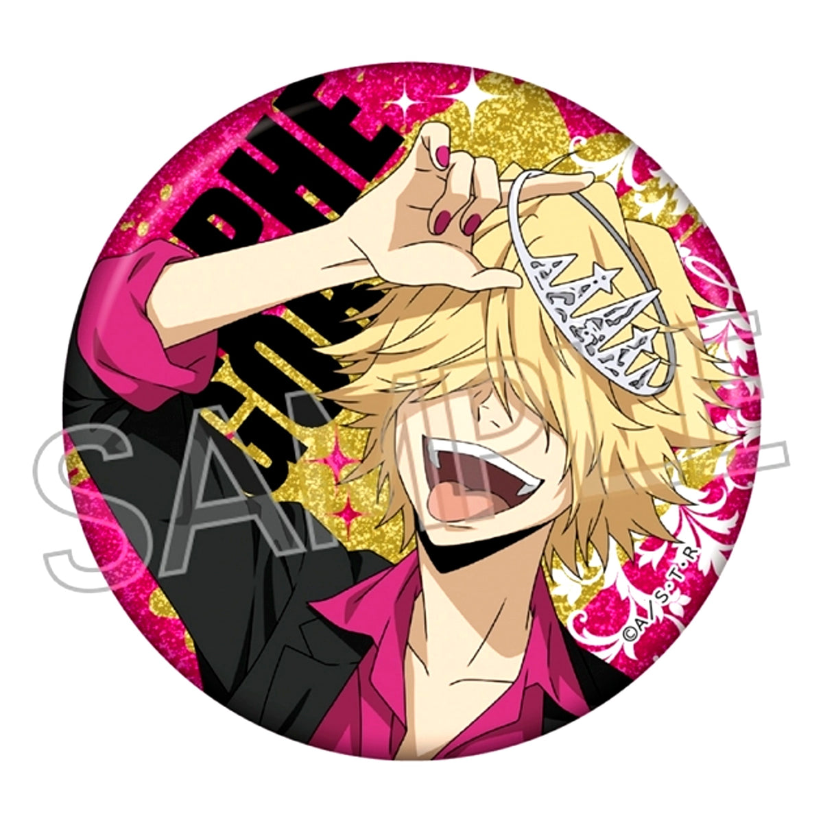 TV Anime Katekyo Hitman Reborn! Nero e Magenta Glitter Can Badge Belphegor (10 Years Later) [NEW]