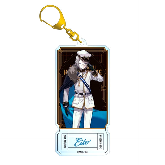 The Hundred Line: Last Defense Academy Karasu BTK Illustration Eito Aotsuki Military ver. Ticket Style BIG Acrylic Keychain Karaoke no Tetsujin Collaboration [NEW]