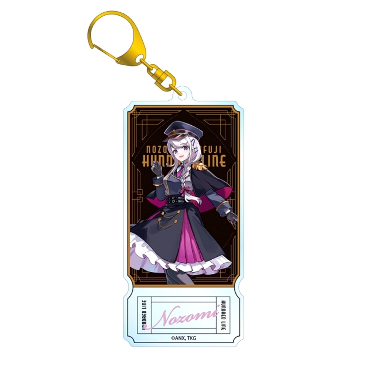 The Hundred Line: Last Defense Academy Karasu BTK Illustration Nozomi Kirifuji Military ver. Ticket Style BIG Acrylic Keychain Karaoke no Tetsujin Collaboration [NEW]