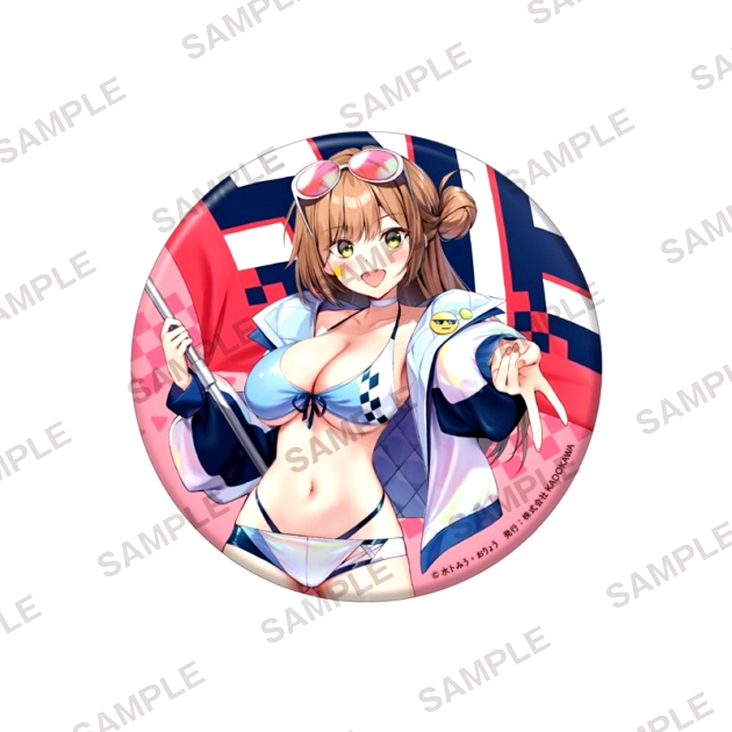 Junjo Gal wa Kanojo ja Nai noni BIG Hologram Can Badge Riria Sotogahama Race Queen Ver. [NEW]