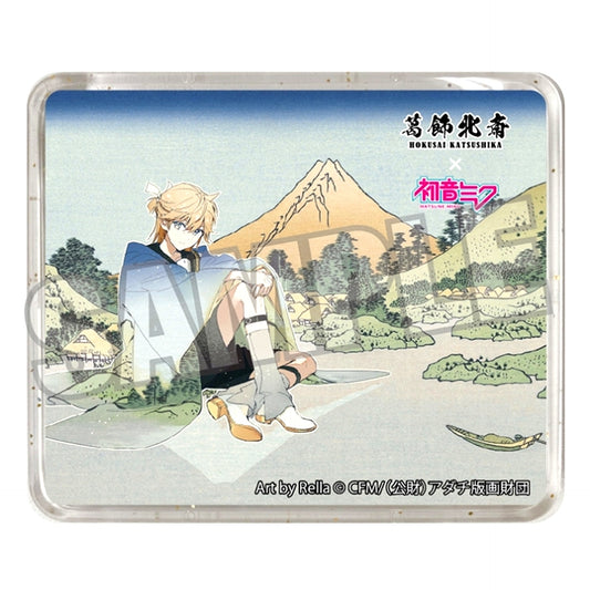 Katsushika Hokusai x Hatsune Miku Rella 3D Magnet Kagamine Len Reflection in Lake at Misaka Pass in Kai Province [NEW]