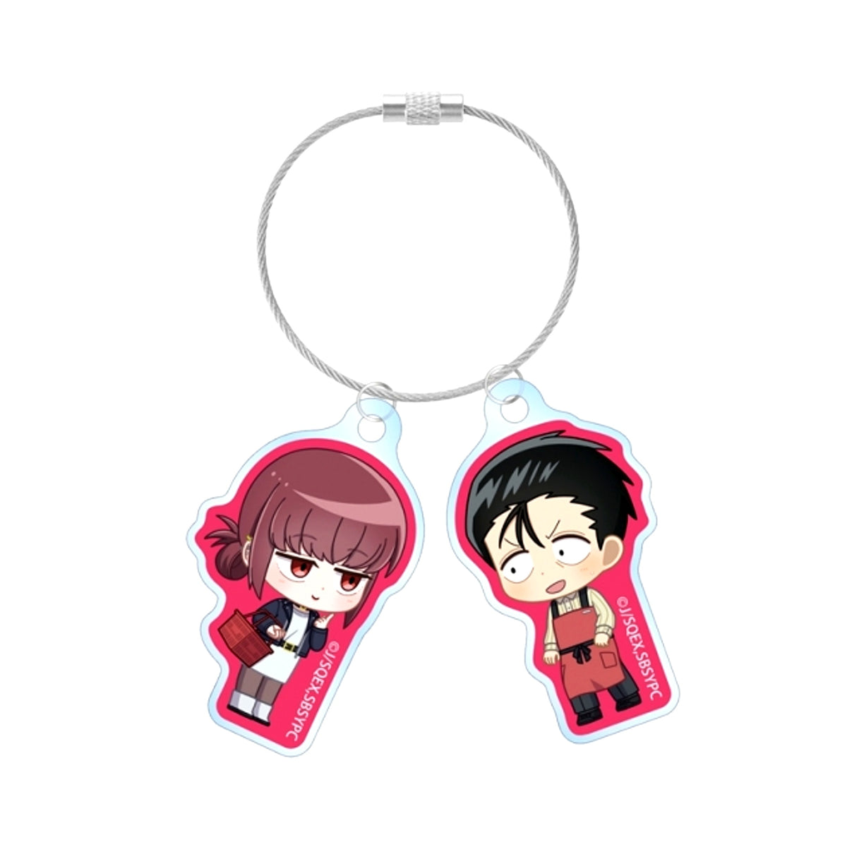 TV Anime Smoking Behind the Supermarket with You Sasaki & Tayama if They Worked at the Same Workplace ver. Chibi Character Double Wire Acrylic Keychain ver.B [NEW]