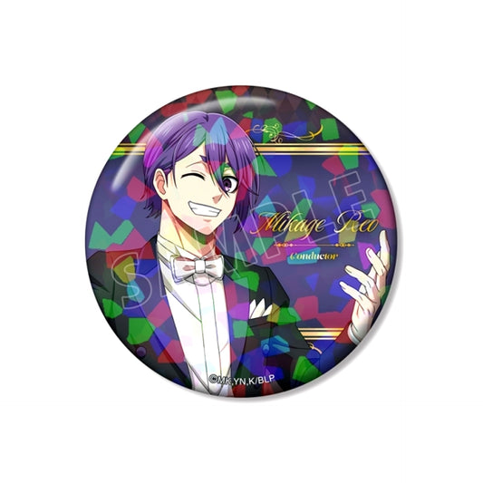 TV Anime Blue Lock Newly Drawn Reo Mikage Conductor ver. 75mm Hologram Can Badge [NEW]