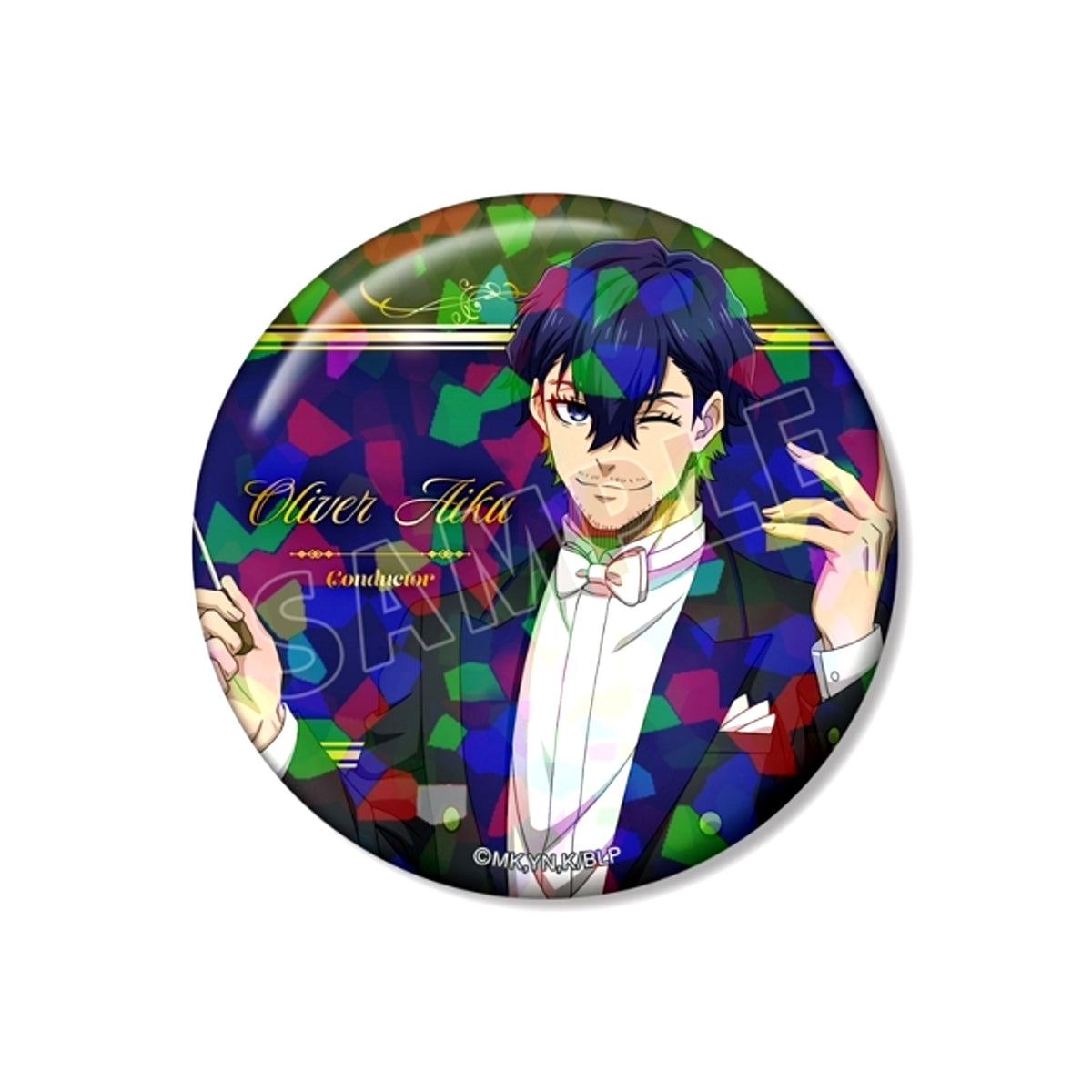 TV Anime Blue Lock Newly Drawn Oliver Aiku Conductor ver. 75mm Hologram Can Badge [NEW]