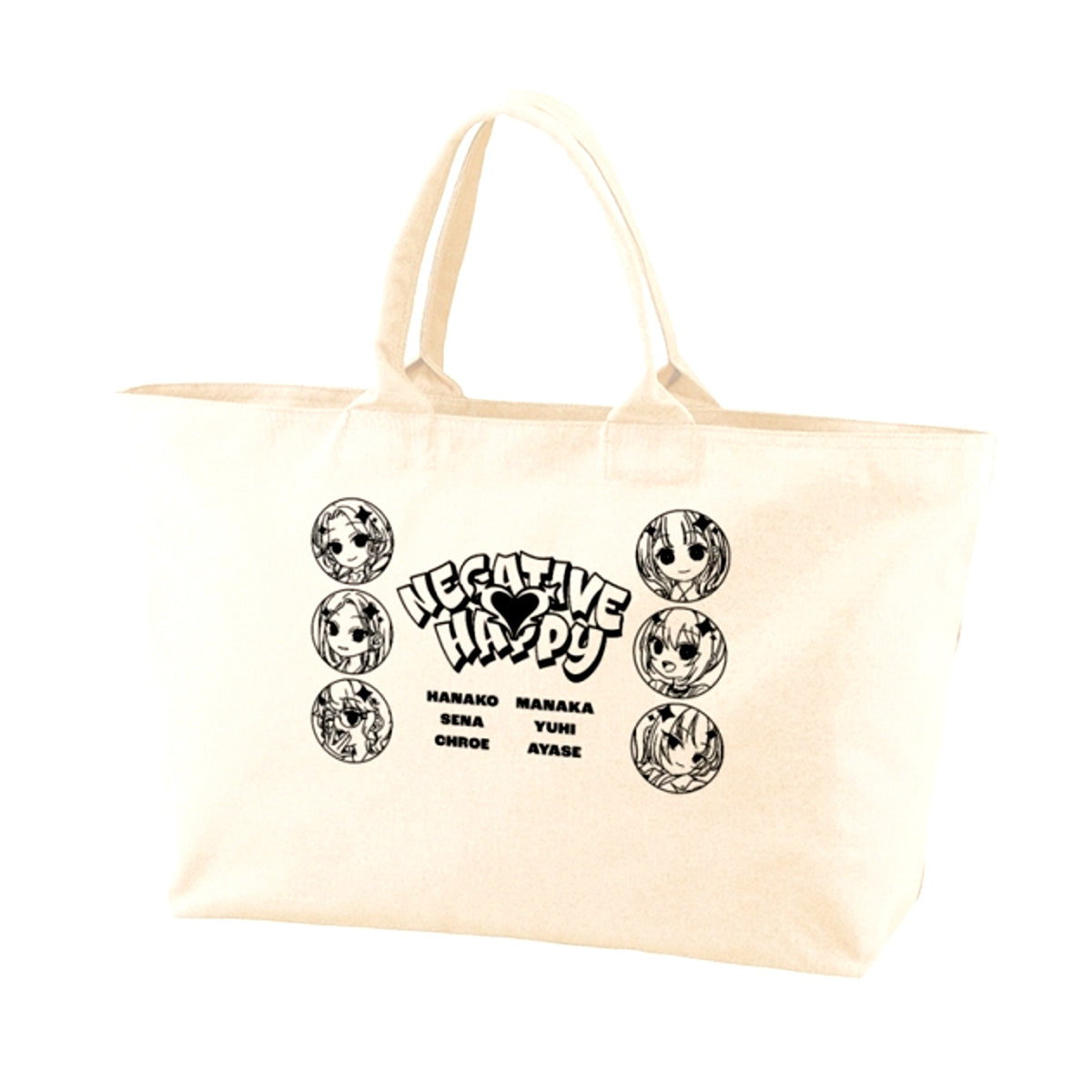 Negative Happy Newly Drawn 2nd MV Group Negative ver. BIG Zip Tote Bag [NEW]