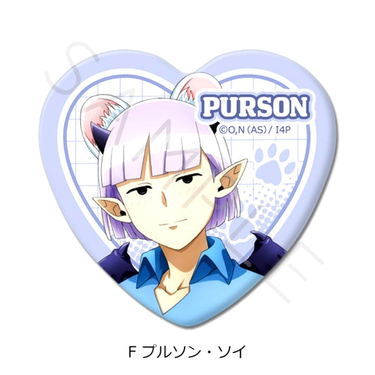 Anime Welcome to Demon School! Iruma-kun Vol.3 Heart-Shaped Can Badge F (Soi Purson) [NEW]