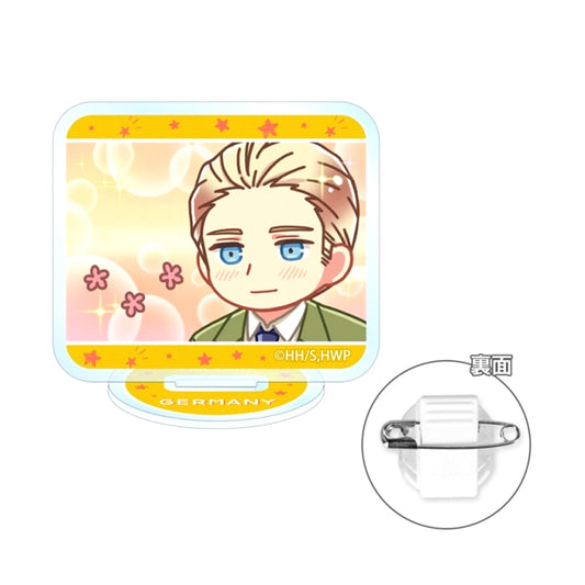 Anime Hetalia World Stars Germany Yurukoma Acrylic Stand Multi Button Goods - Badge [NEW]