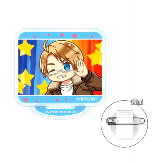 Anime Hetalia World Stars America Yurukoma Acrylic Stand Multi Button Goods - Badge [NEW]