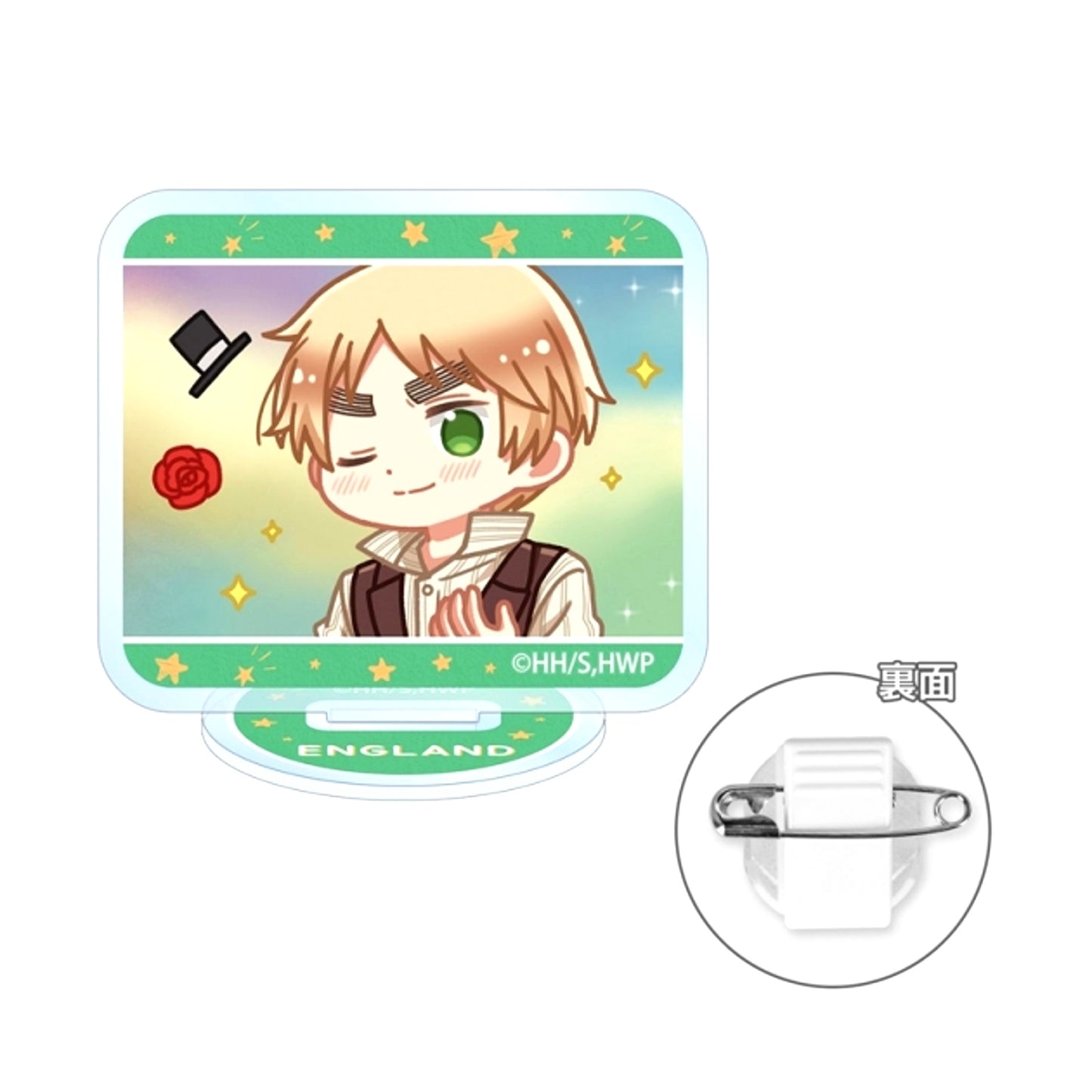 Anime Hetalia World Stars United Kingdom Yurukoma Acrylic Stand Multi Button Goods - Badge [NEW]