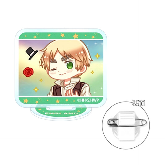 Anime Hetalia World Stars United Kingdom Yurukoma Acrylic Stand Multi Button Goods - Badge [NEW]