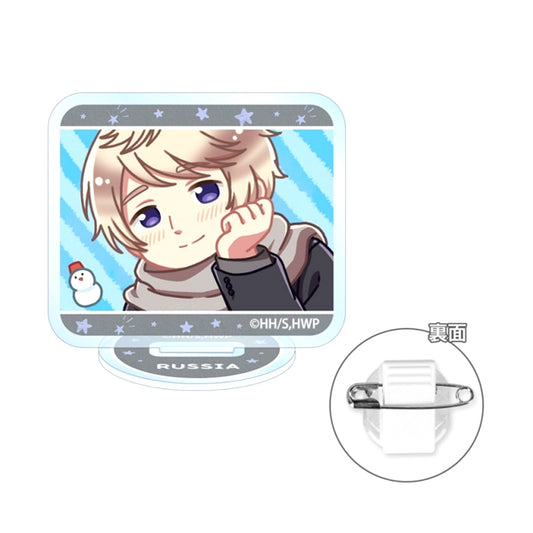 Anime Hetalia World Stars Russia Yurukoma Acrylic Stand Multi Button Goods - Badge [NEW]
