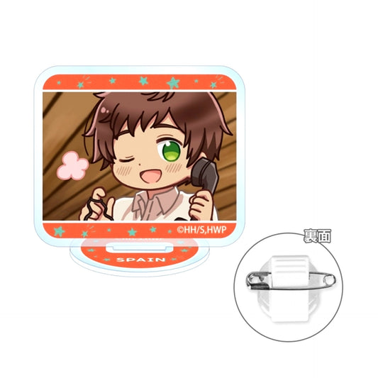 Anime Hetalia World Stars Spain Yurukoma Acrylic Stand Multi Button Goods - Badge [NEW]
