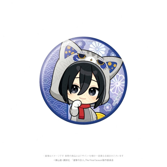 Attack on Titan < Lucky Cat > Hologram Button (Mikasa) Goods - Badge [NEW]
