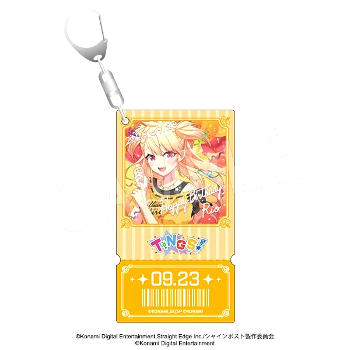 Shine Post Ticket Card Style Birthday Holo Acrylic Keychain Rio Seibu [NEW]